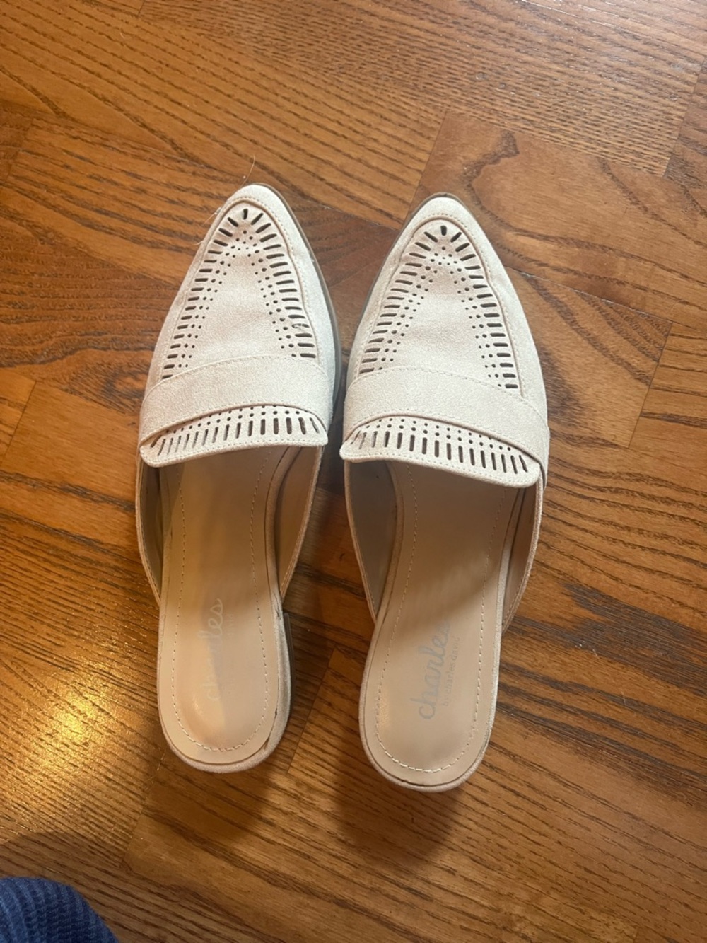 Charles By Charles David Cream Perforated Slip-On Loafers